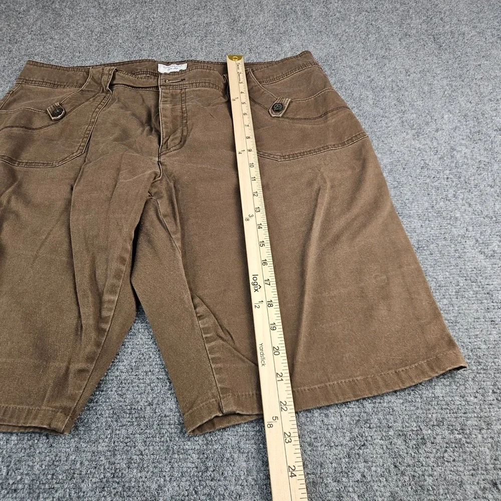 Charter Club Pant Shop Brown Cotton Stretch Utility Shorts‎ Womens Size 18 R